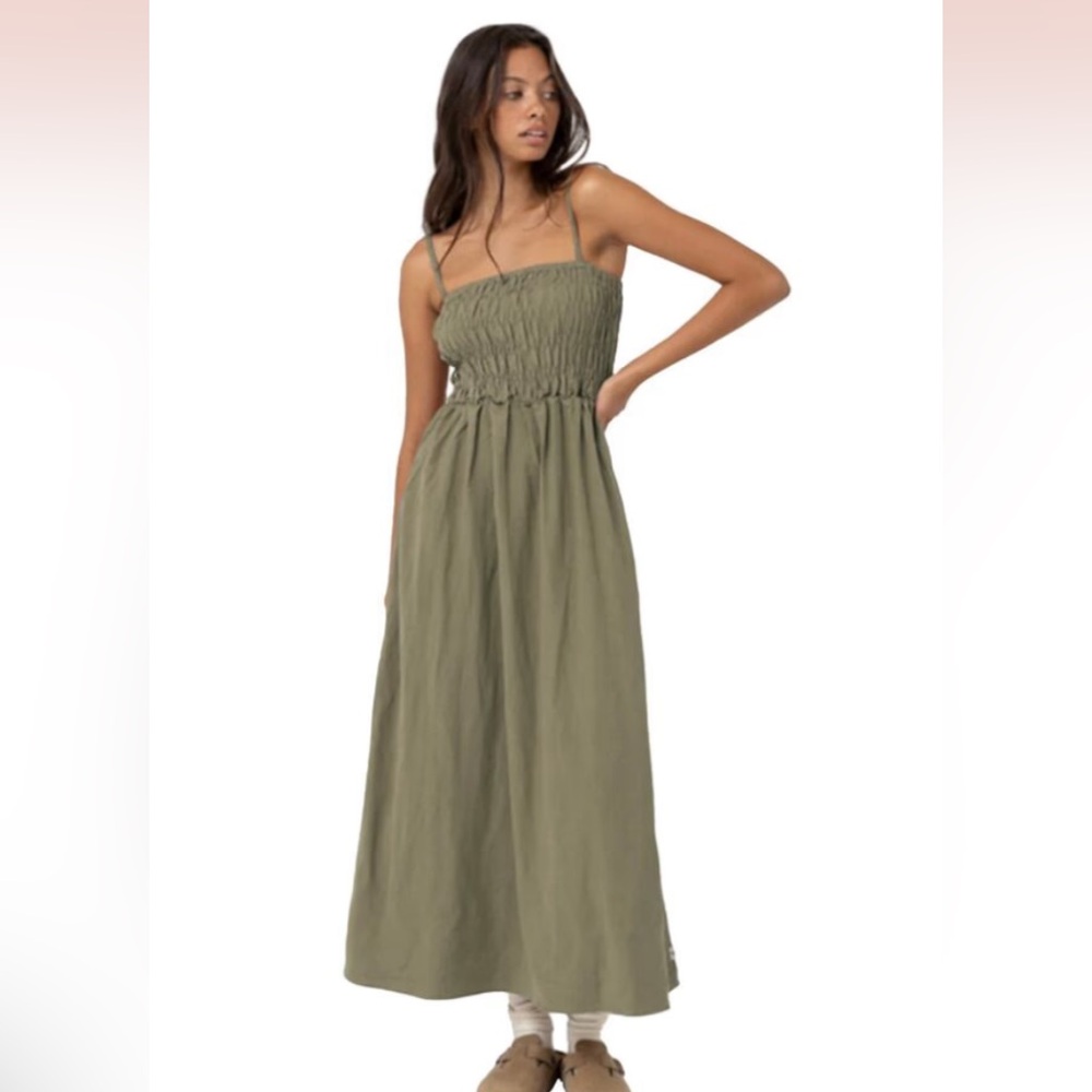 Rhythm Classic Shirred Midi Dress